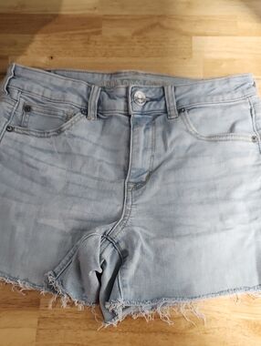 American Eagle Outfitters Light Blue Distressed Denim Shorts